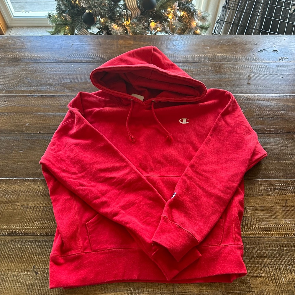 red champion hoodie size small